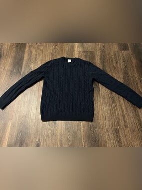 Old Navy Navy Cable Crewneck Sweater